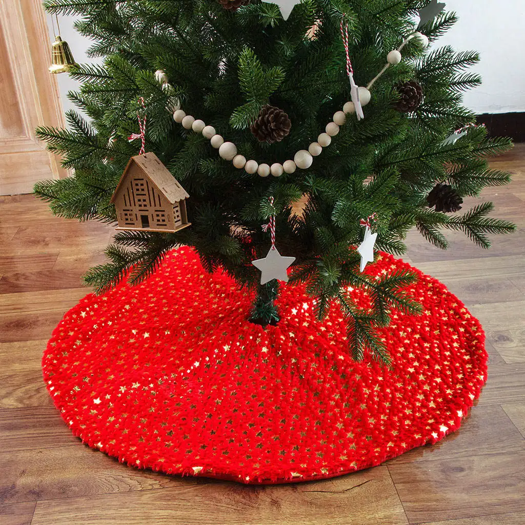 Christmas Tree Skirt Decoration Super Soft Xmas Tree Mat Skirt Base Cover for Xmas