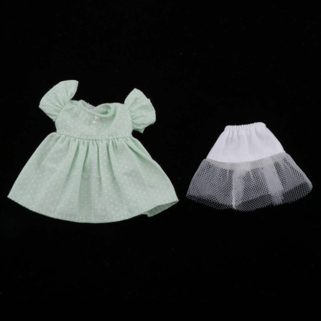 1/12 Fashion Doll Clothes Dot Dress Petit Skirt Buy for Costume Mini Blythe