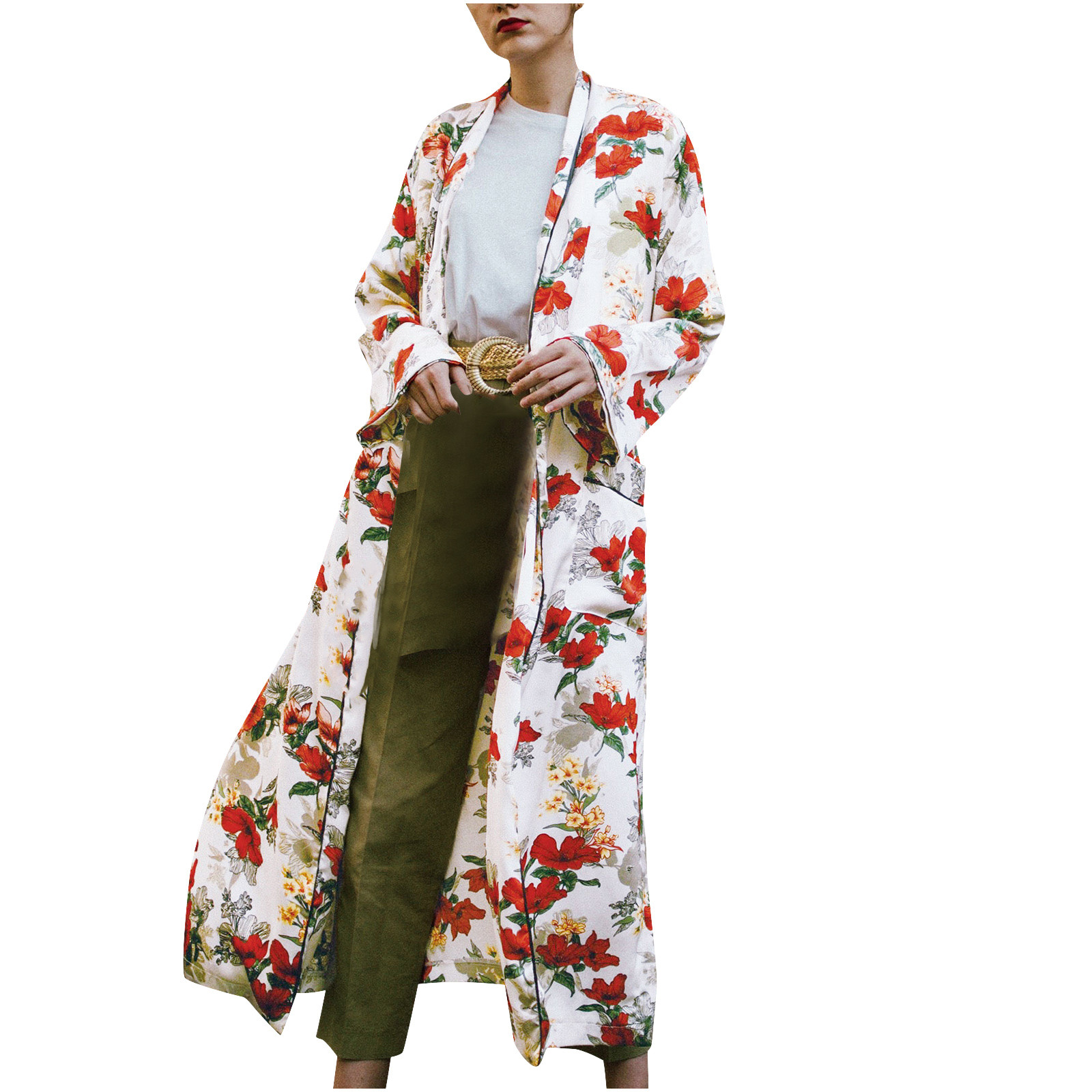 Long Flowy Kimono Cardigan Beach Cover 