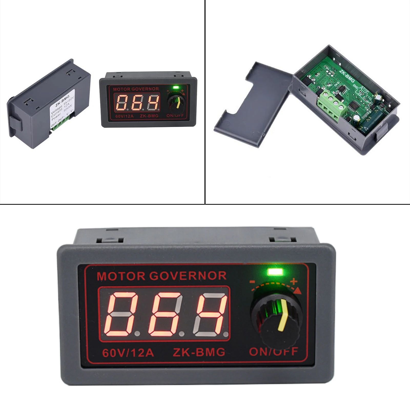 PWM Pulse Width DC Motor Speed Governor LED Dimming 9-60V/12A 500W Digital Display Decoding Encoder Modulation Switch Instrument