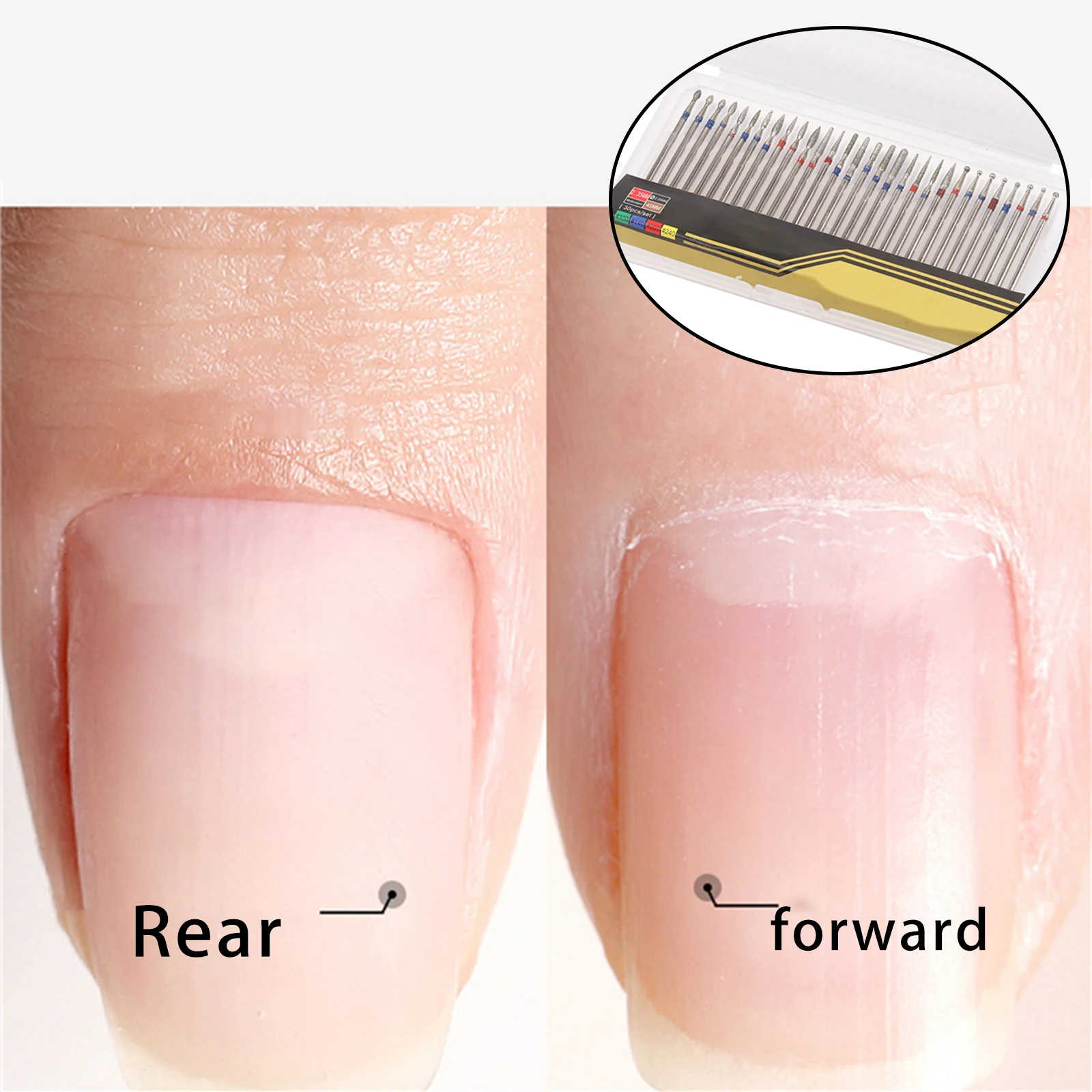 30pcs Nail Drill Bits Kits for Remove Polishing Poly Acrylic Nails Cuticles Manicure Home Use Spa Professional