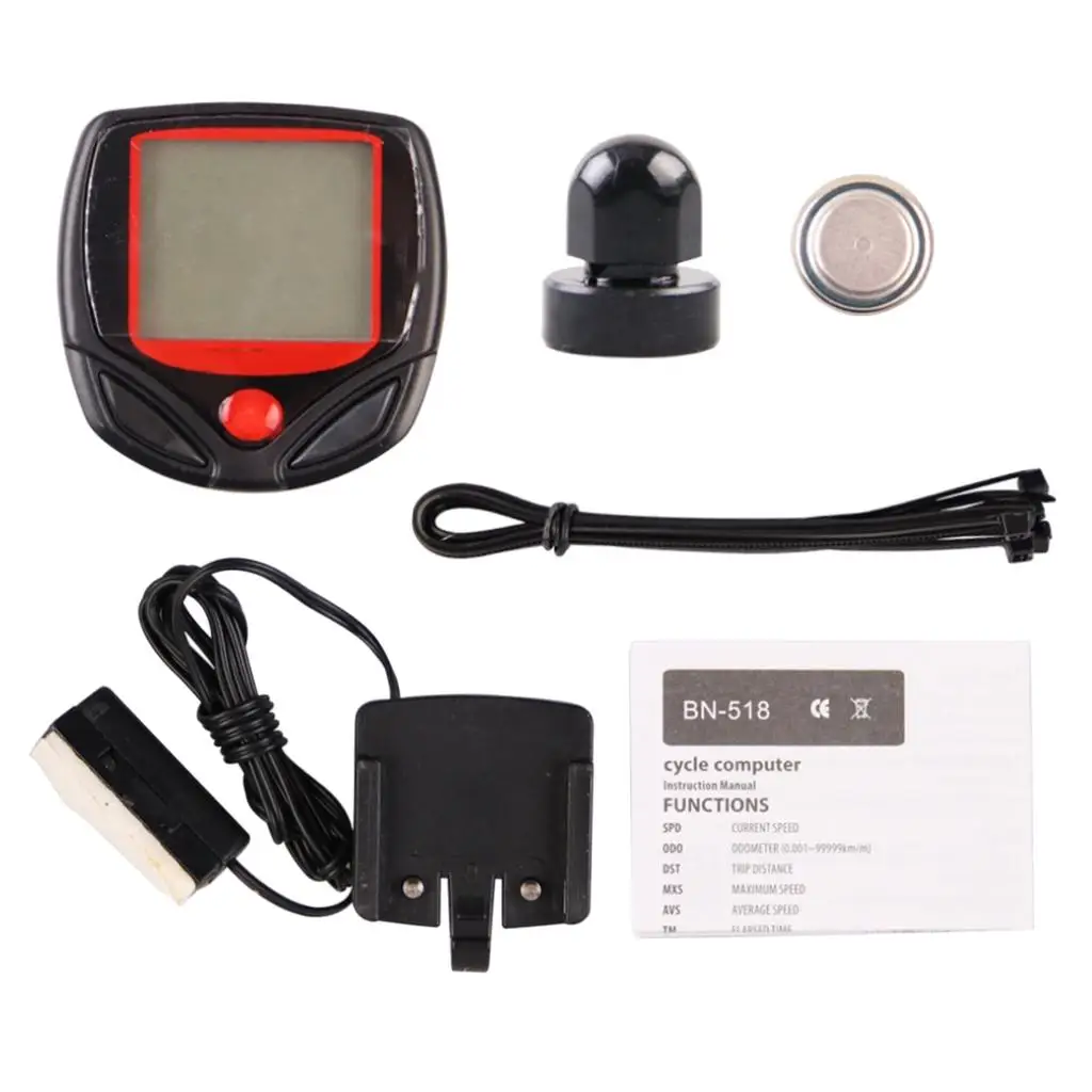 LCD Digital Cycle Computer Bicycle Bike Backlight Speedometer Odometer Cycling 