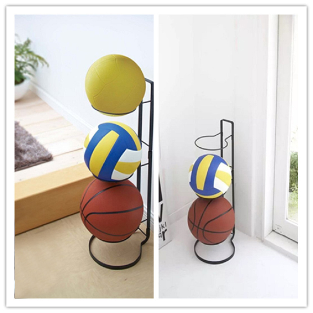 Football Basketball Volleyball Display Storage Rack Holder Space Saver basketball accessories rack football stand garage