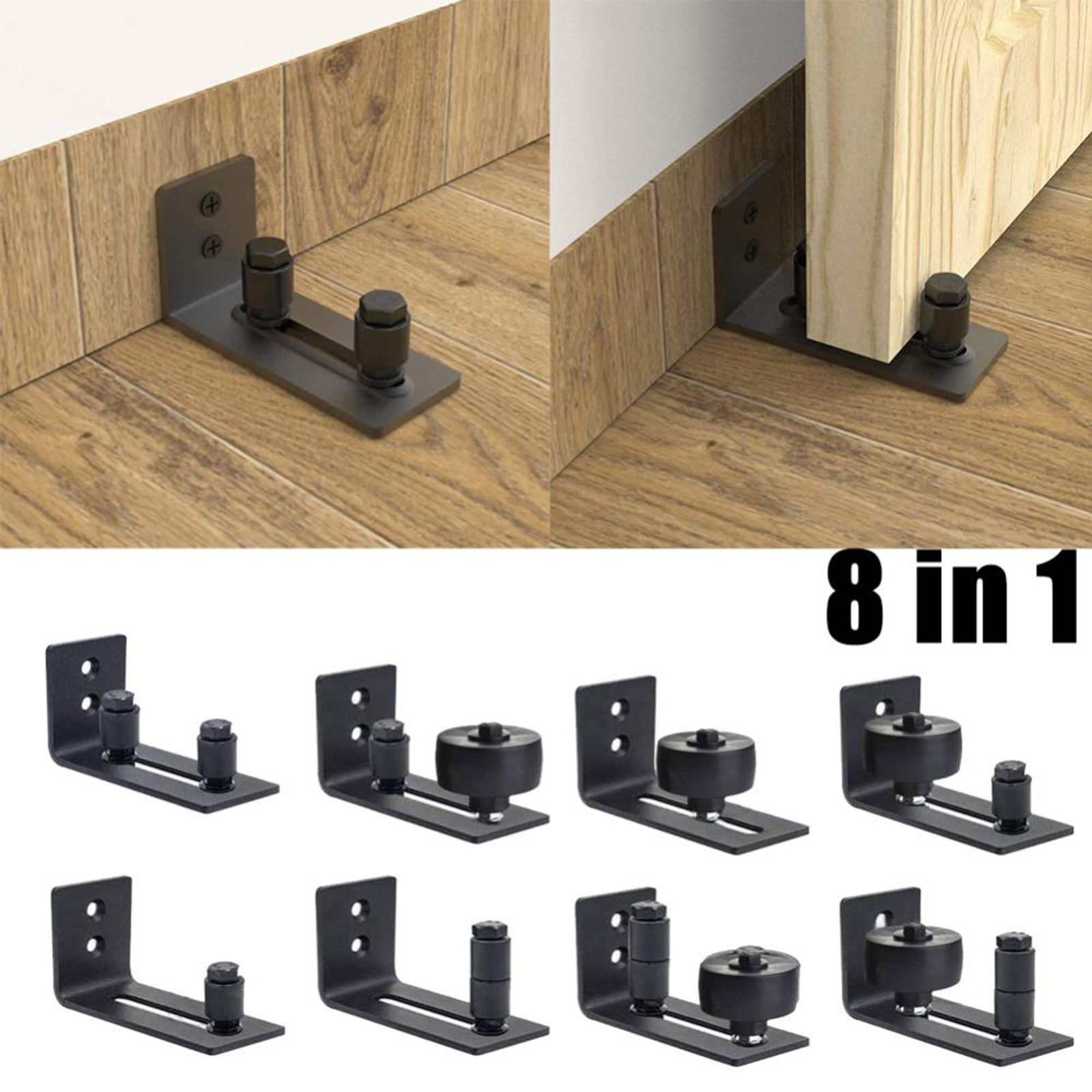 Flexible Adjustable Wall Mount Sliding Barn Door Bottom Floor Guide