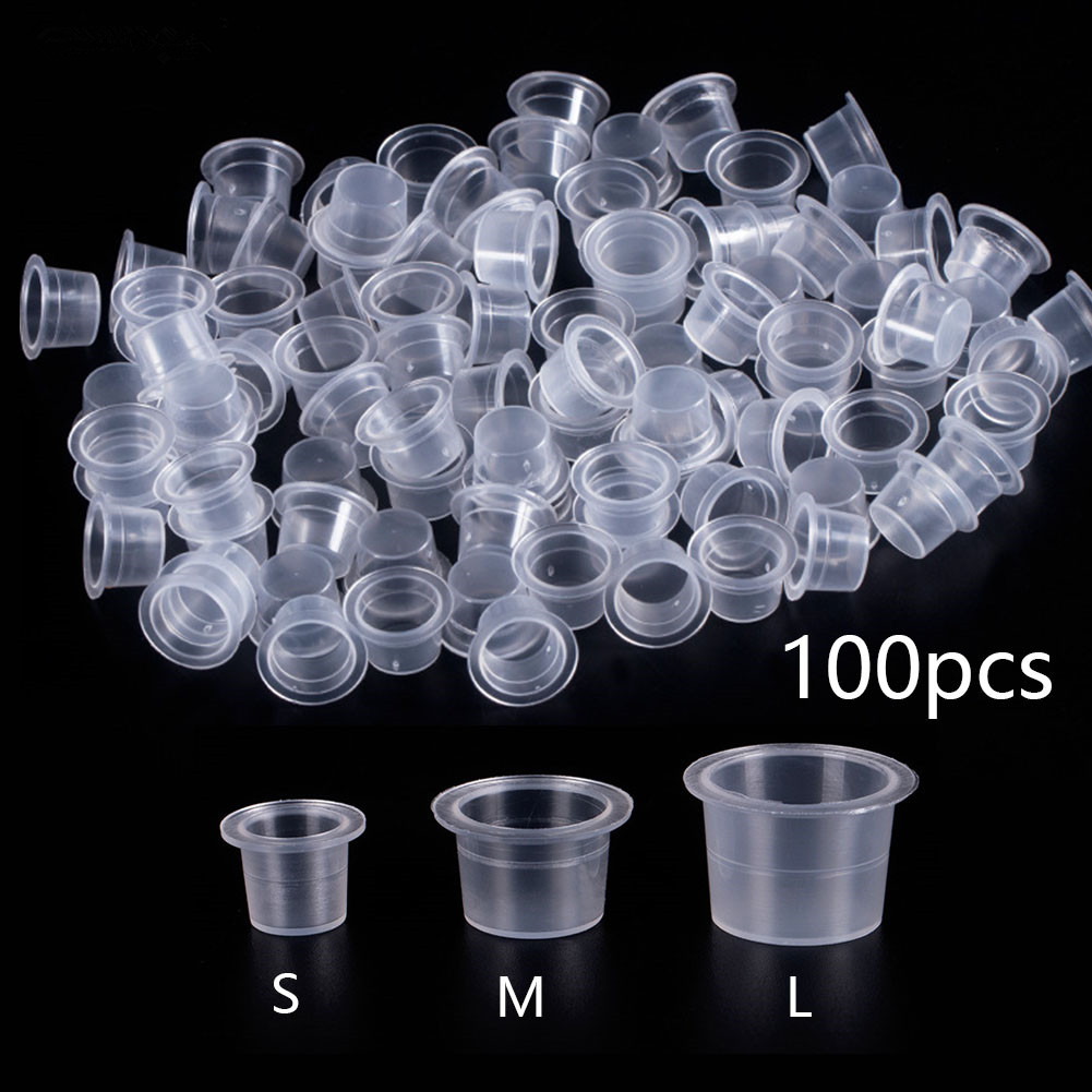 Best of 100pc S / M / L Plastic Disposable Microblading Tattoo Ink Cups Permanent Makeup Pigment Clear Holder Container Cap Tattoo Accessory Reviews & Tips