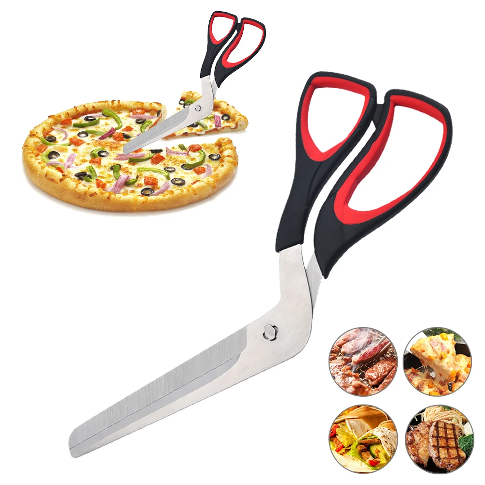 Kitchen Cutter Pizza Scissor Removable Pancake Slicer Steak Cooking Multifunctional Sharp Blade Stainless Steel BBQ sifter for baking