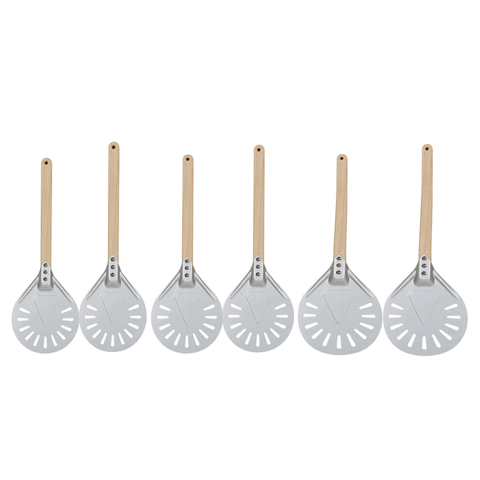Aluminum Turning Pizza Peel Paddle 7/8/9 inch with Wooden Handle Outdoor Pizza Oven Accessories