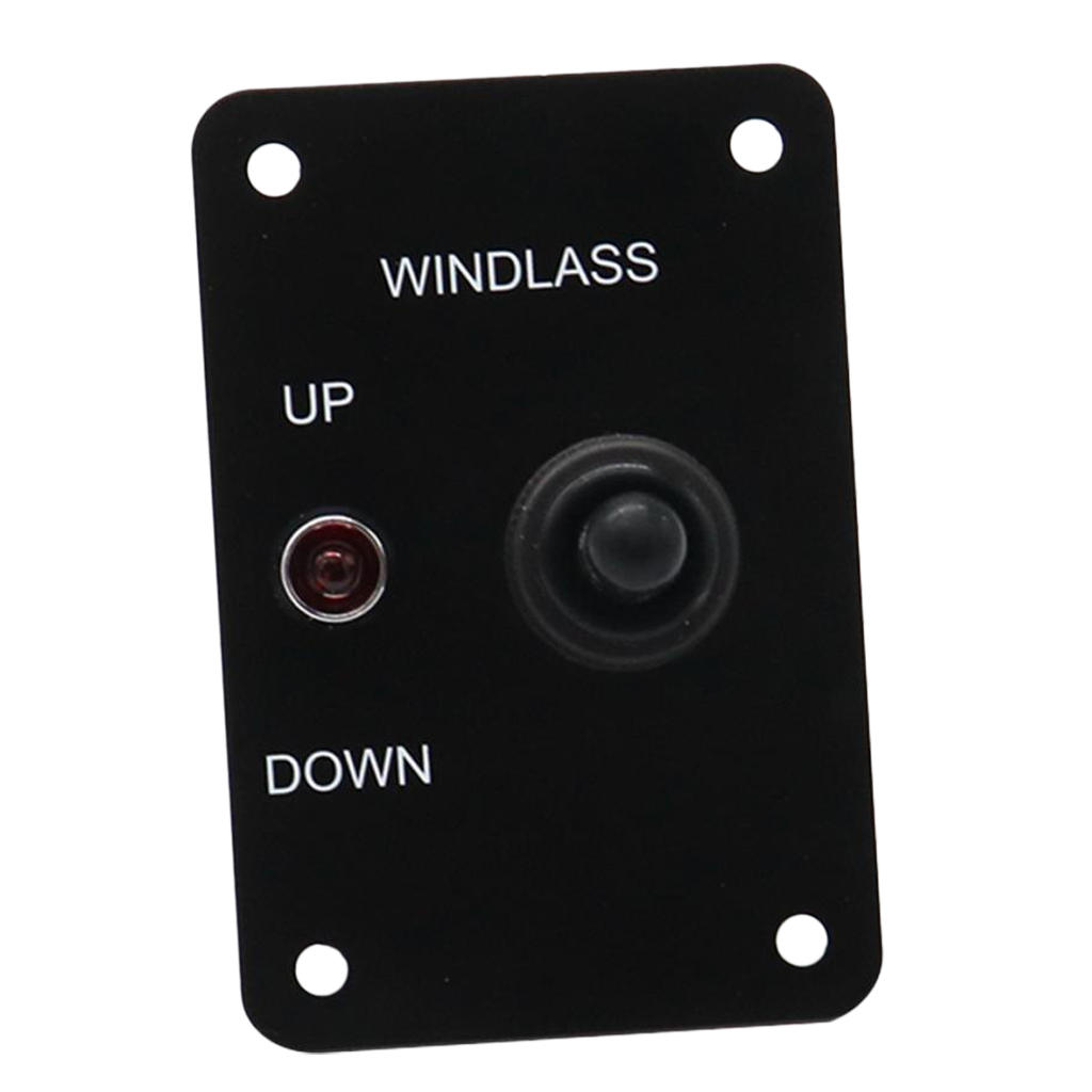 Aluminum Anchor Windlass Up/Down Toggle Switch Panel with LED Indicator, 12V 5A