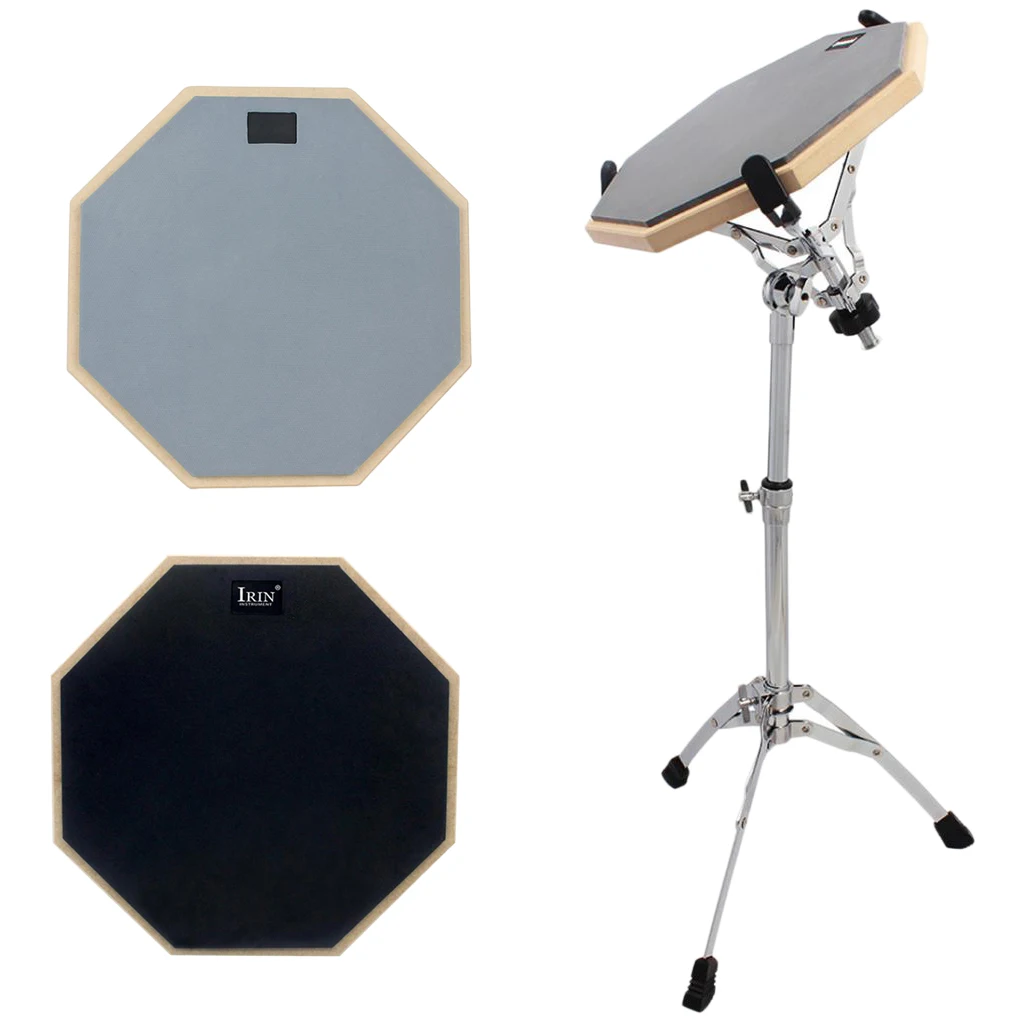 Durable Rubber Wooden Dumb Drums Double Sided Silent Practice Pad Dia. 32cm
