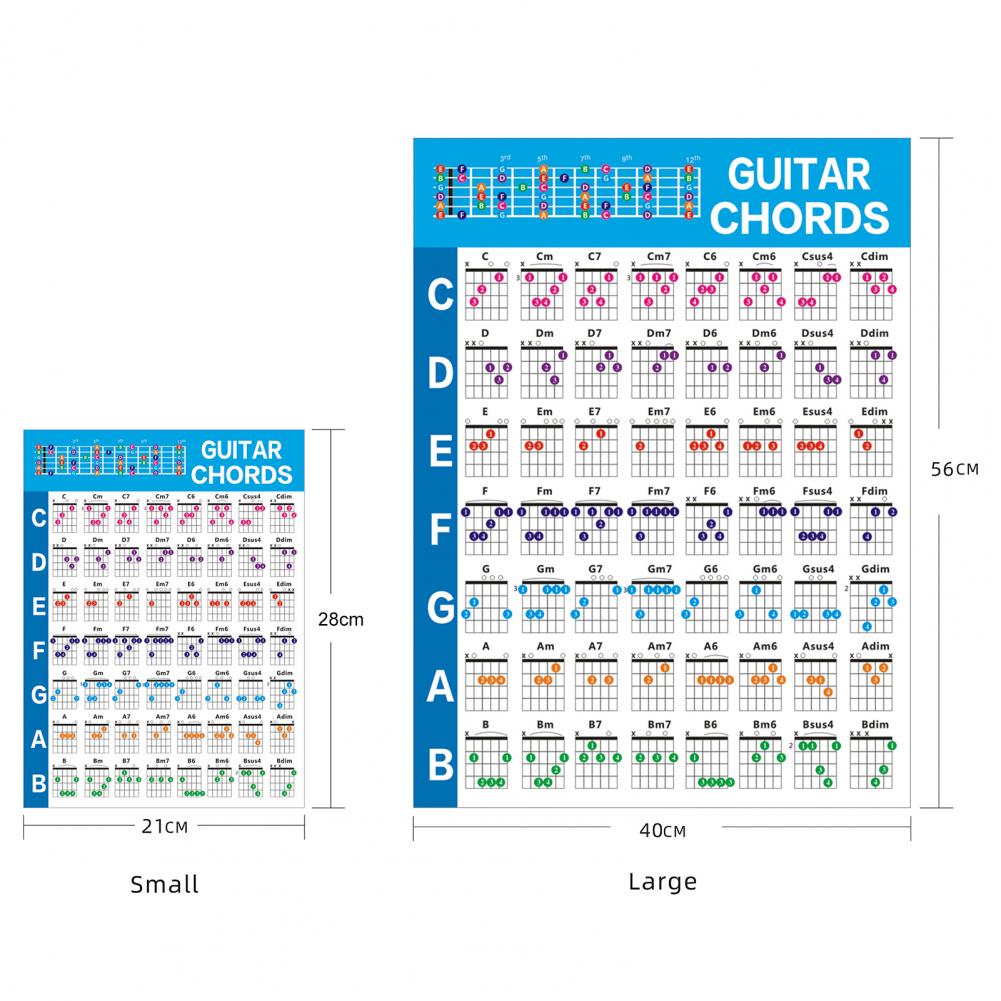 Образовательная портативная таблица аккордов, креативная легкая в чтении  Аккорды для гитары, Cheatsheet | AliExpress