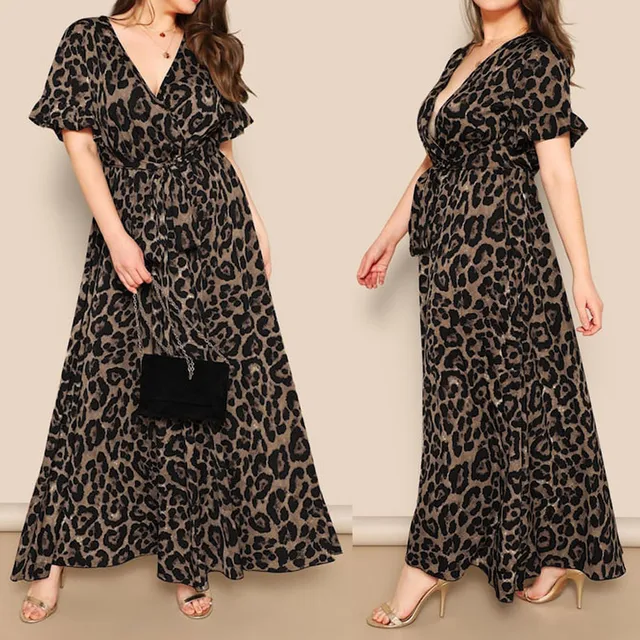 Plus Size Animal Print Dresses Sale  Plus Size Fashion Nova Dresses -  Fashion Women - Aliexpress