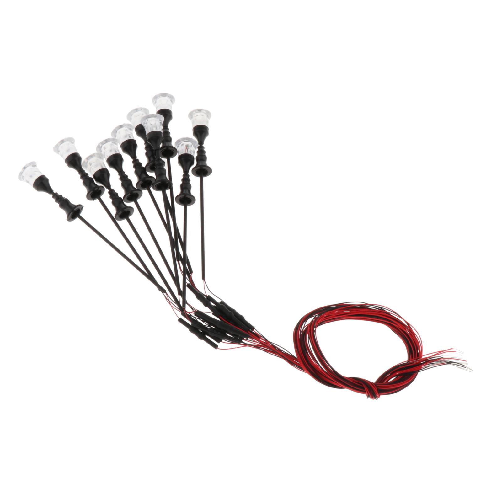 10pcs Street Lights Railway Miniature LED Lamppost Model HO TT N 1:100-1:150