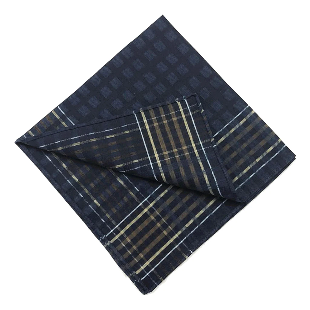 3x Men`s Plaid Handkerchiefs   Cotton Party  Square Hankies 16x16