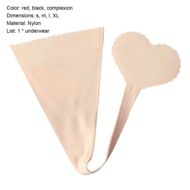 Women Hot Sexy Panties Heart Shape Skin-Friendly Nylon Strapless C