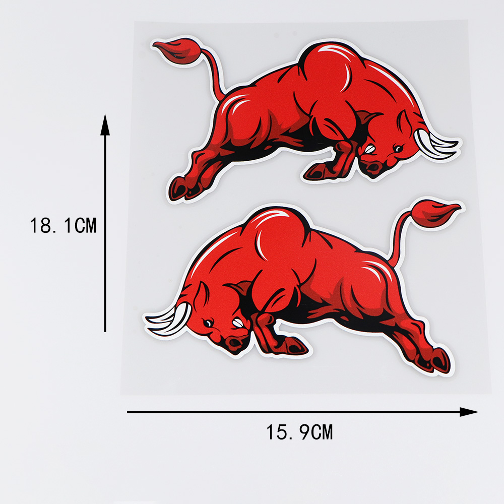 Автомобильная наклейка с рисунком быка Красного прыжков, Переводные  картинки на зеркало заднего вида, индивидуальная мультяшная персонализация,  творческая Водонепроницаемая виниловая наклейка, 18 см x 16 см | AliExpress