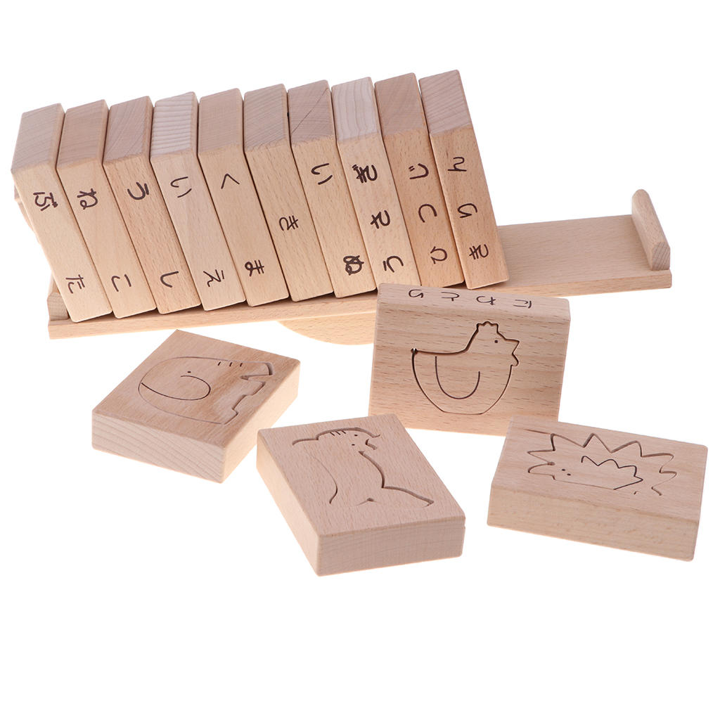 Solid Wood Animal Blocks Balance Game Set Kids Educational Toy - Forest Park