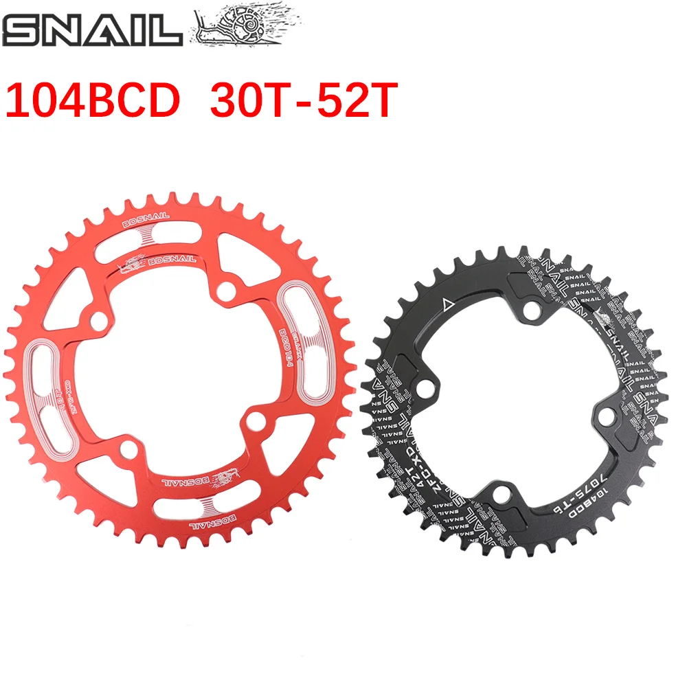 Snail Chainring 104bcd Round 30t 32t 34t 36t 38t 40t 42t 44t 46t 48t 50t 52t  Tooth Single Tooth Plate Mtb Mountain Bike 104 Bcd - Bicycle Crank   Chainwheel - AliExpress