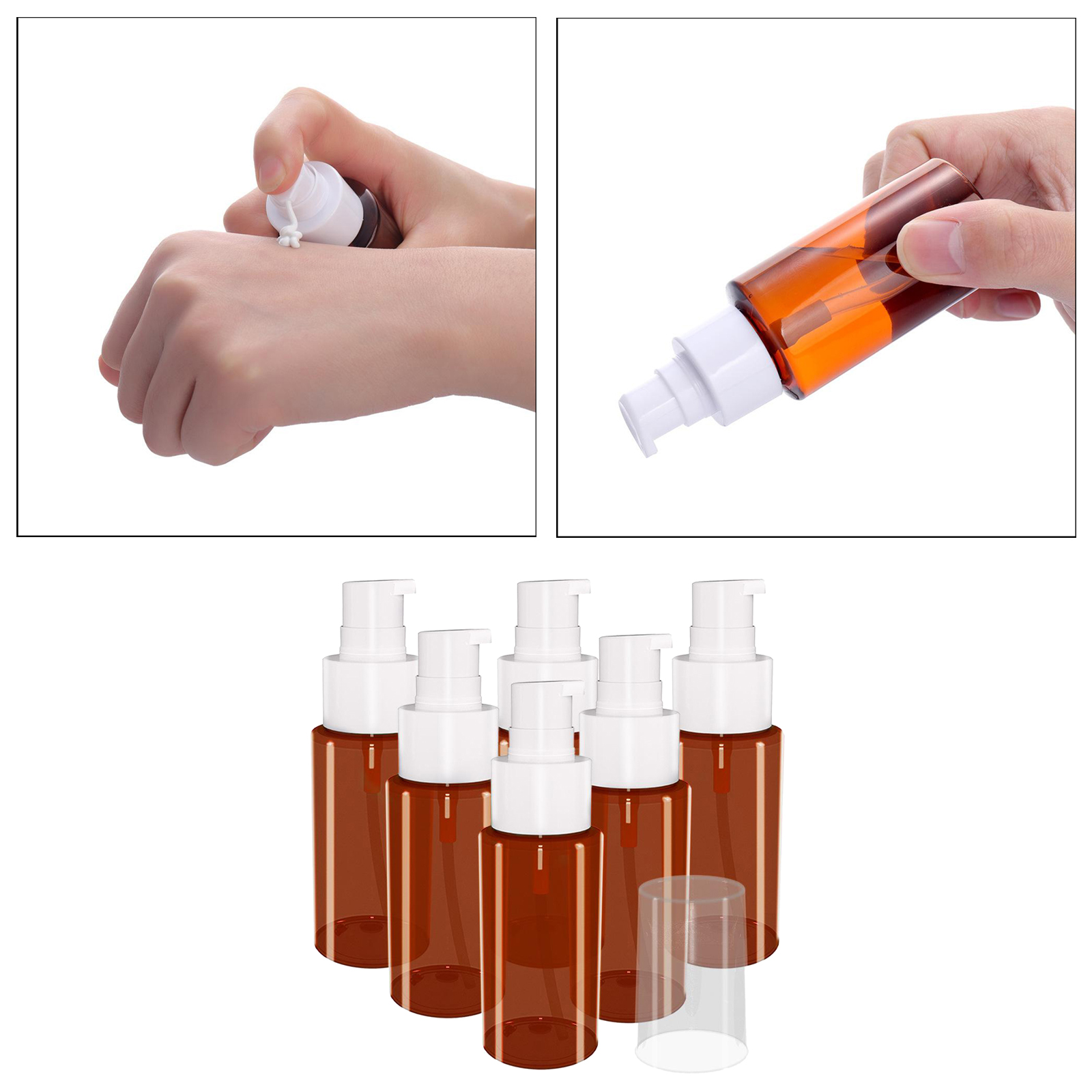 6pcs 60ml Essential Oil PET Empty Bottles Lotion Containers Travel New