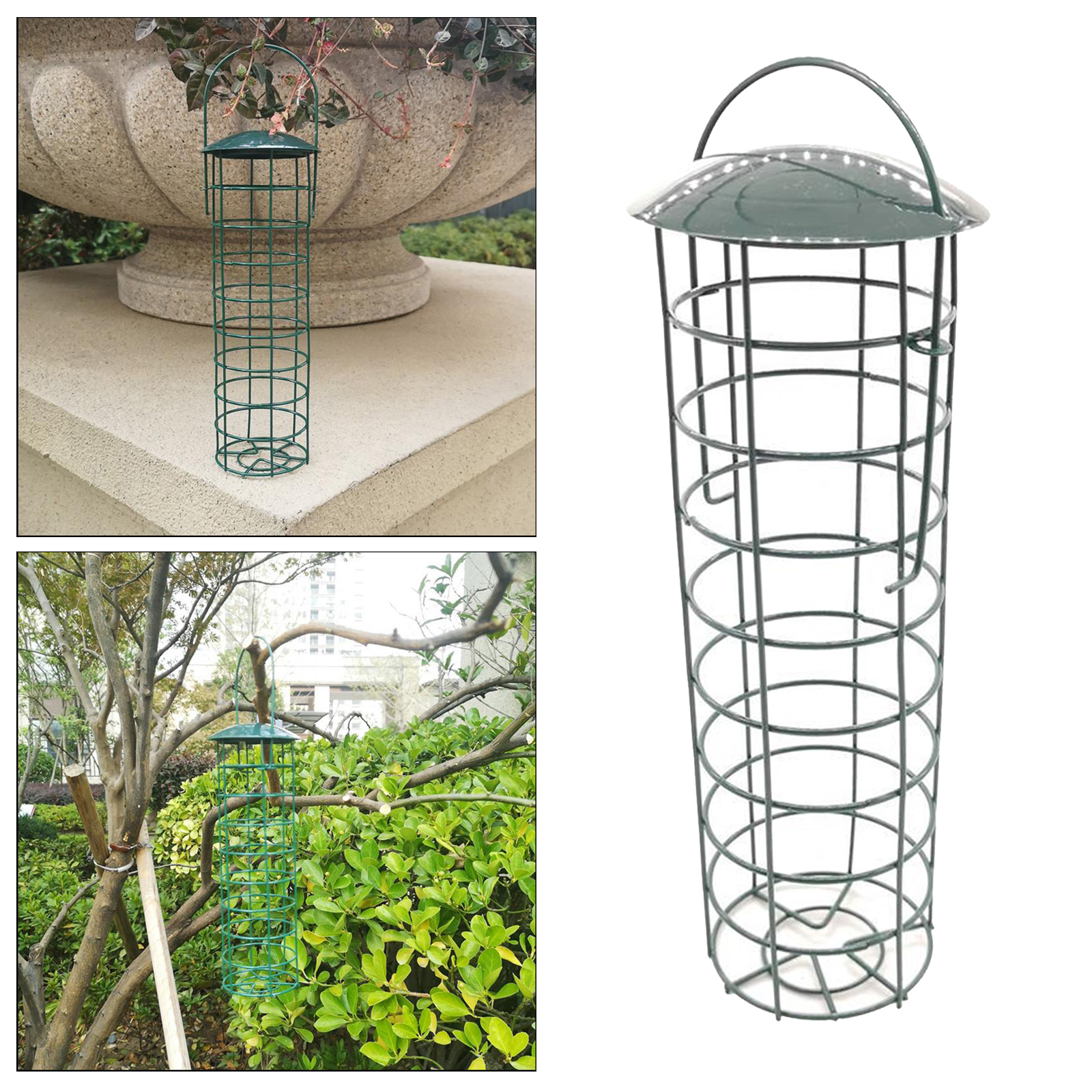 Durable Bird Feeder Pet Bird Hanging Suet Feed Tube Holder for Patio Backyard Decoration