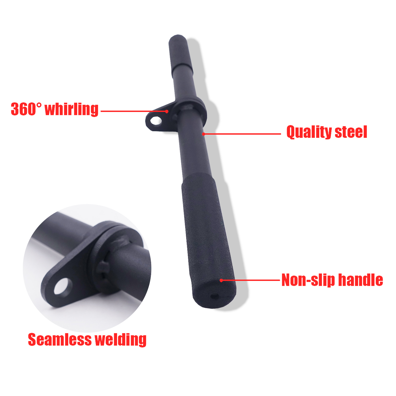 Revolving Straight Bar LAT High Pull Down Bar Cable Anti-Slip Attachment Strength Training Equipment For Gym Rowing Rod