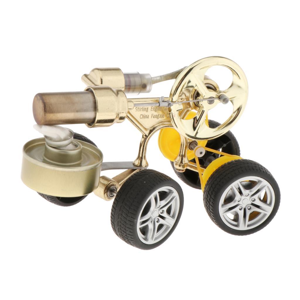 Retro Metal Stirling Car Engine Motor Kit Making Steam Educational Toy Props