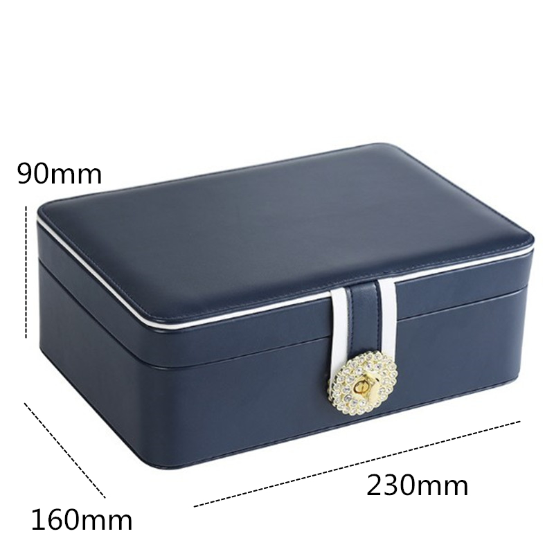 2024Double Layer Jewelry Box Organizer Large Capacity PU Leather Storage Ring Box Earrings studs Jewelry Display Jewelry Package