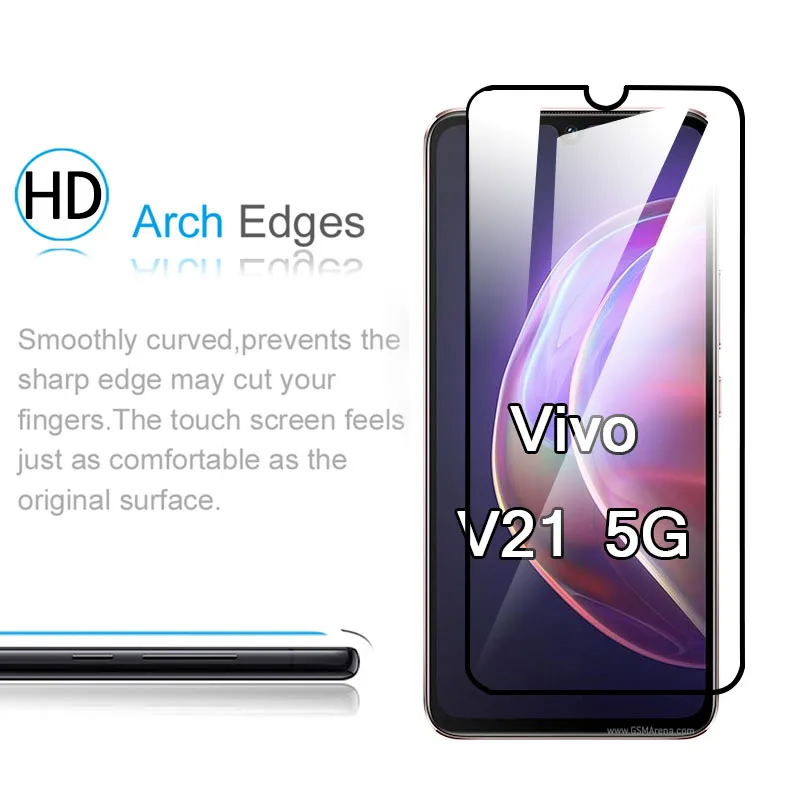 4in1 Tempered Glass For Vivo V21 V21e 4G 5G V 21 Screen Protector For vivi v21 e v20 Pro V20 SE vivo V21 5G 9H Protective Film molle phone pouch