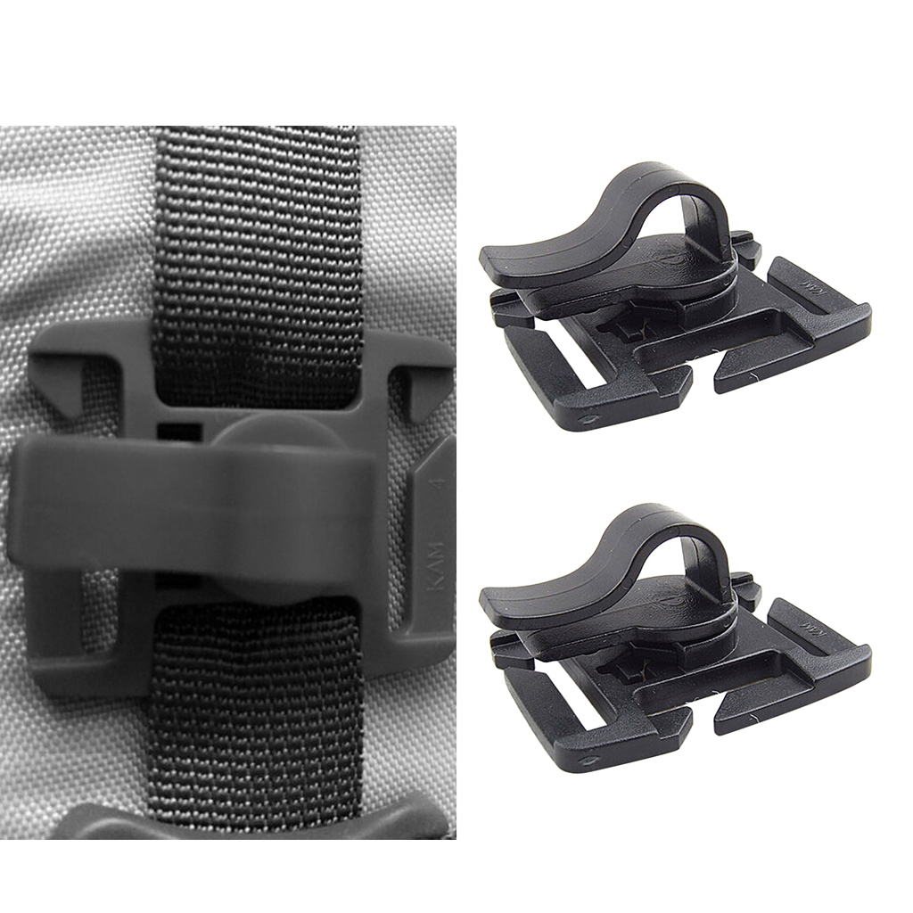 2pcs Drink Tube Clip Water Pipe Hose Clamp Backpack Webbing Buckle Outdoor Camping Hydration Bladder Clip