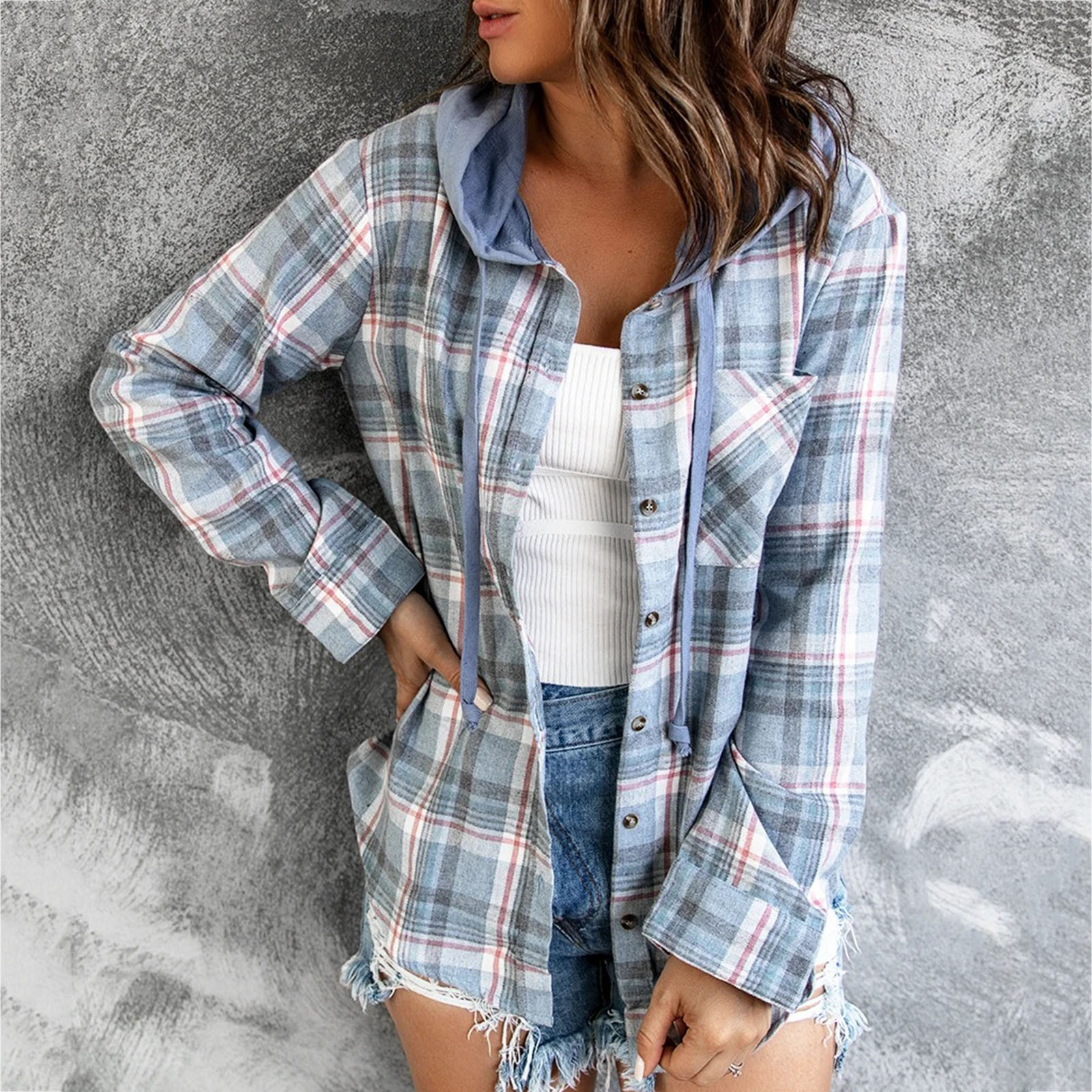 Women's casual retro fashion pocket 