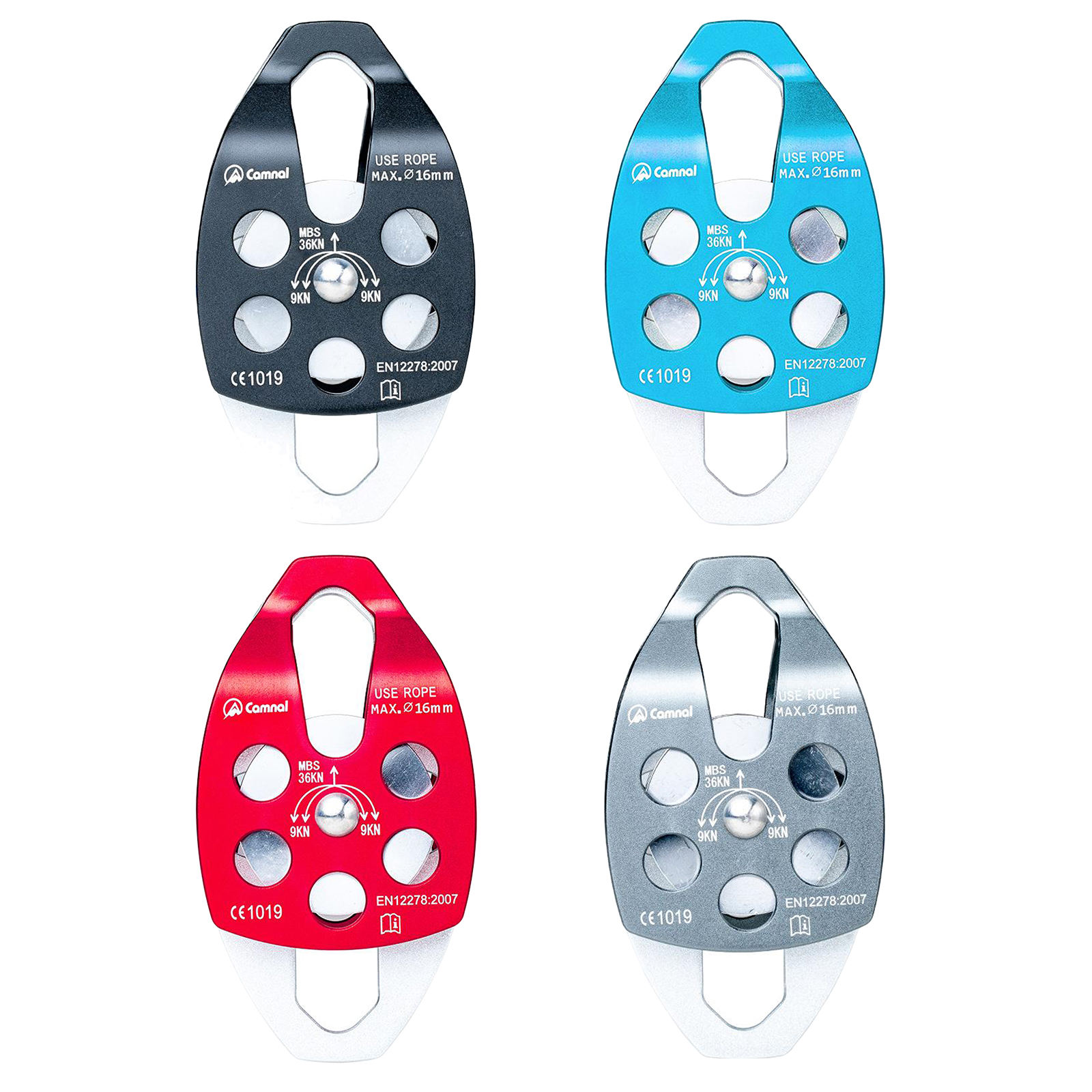36kN Cable Trolley Pulley with Ball Bearing Outdoor Rock Ice Climbing Accessories Caving  Aluminum Alloy Pulley