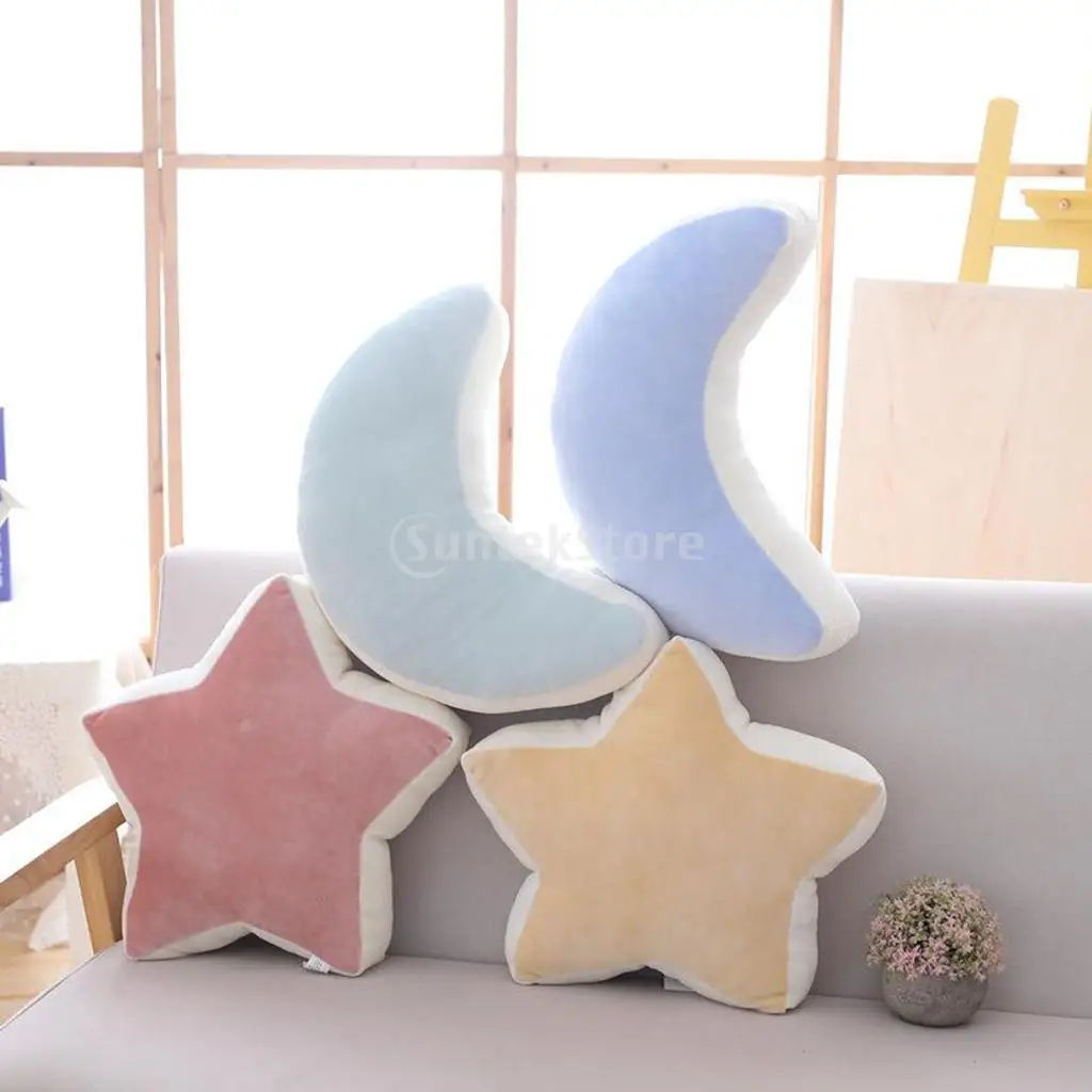 Soft Cute Kids Children Star Moon Cushion Pillow Throw Pillow Home Office Car