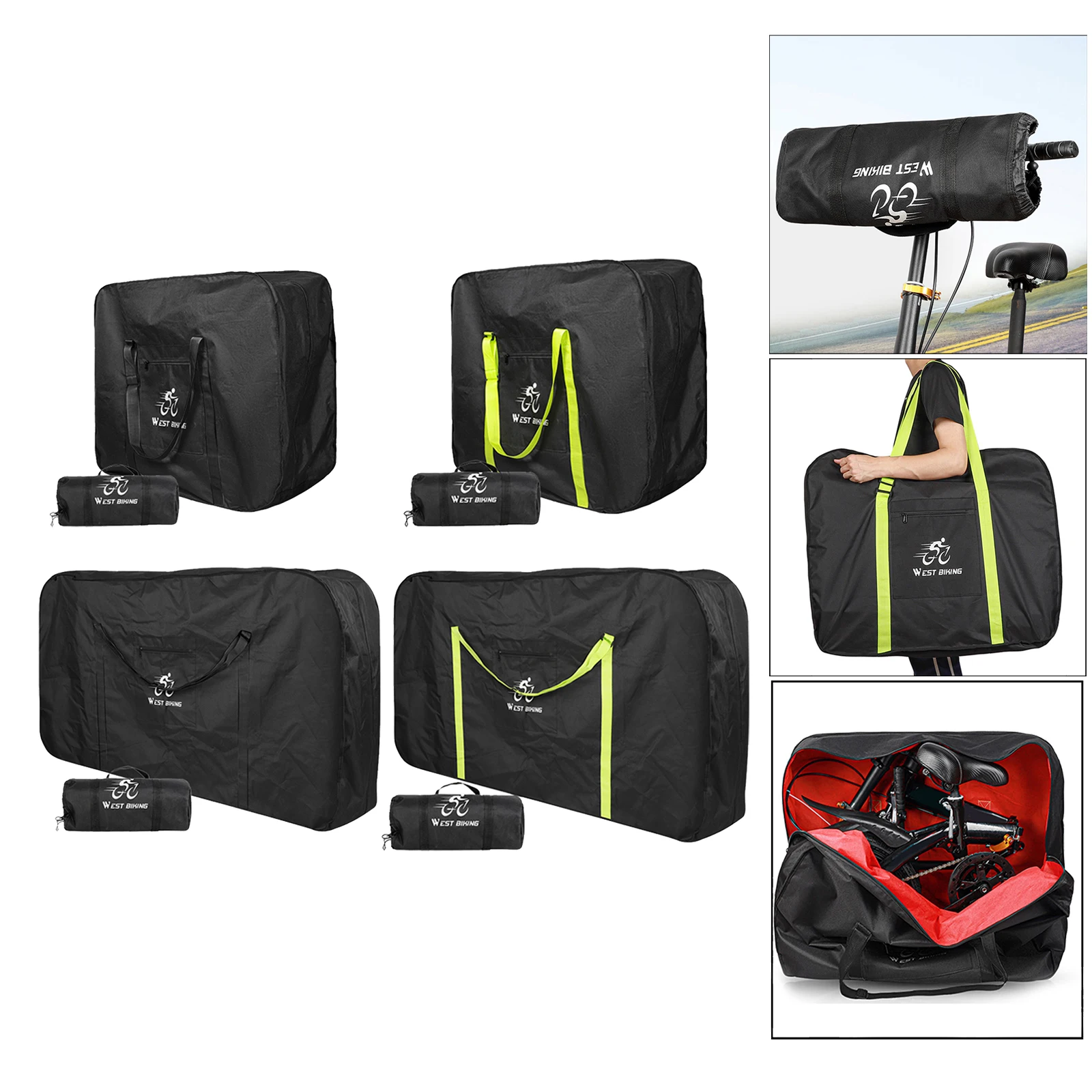Travel Folding Bicycle Carry Bag Thick Portable Bicycle Travel Case Bike Box Folding Bike Luggage Carrier for Shipping