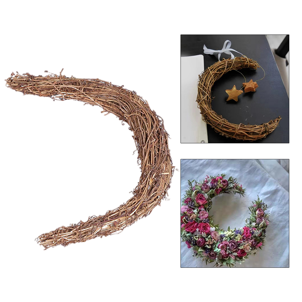 Natural Rattan Ring DIY Wreath Frame Vine Circle Twig Branch Wreath for DIY Craft Christmas Door Decoration Home Decor