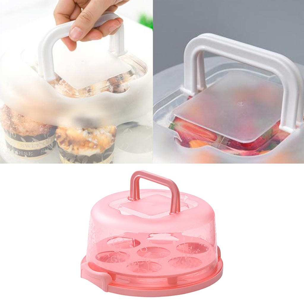 Cake Dessert Cupcake Muffin Carrier Container Translucent Dome Portable