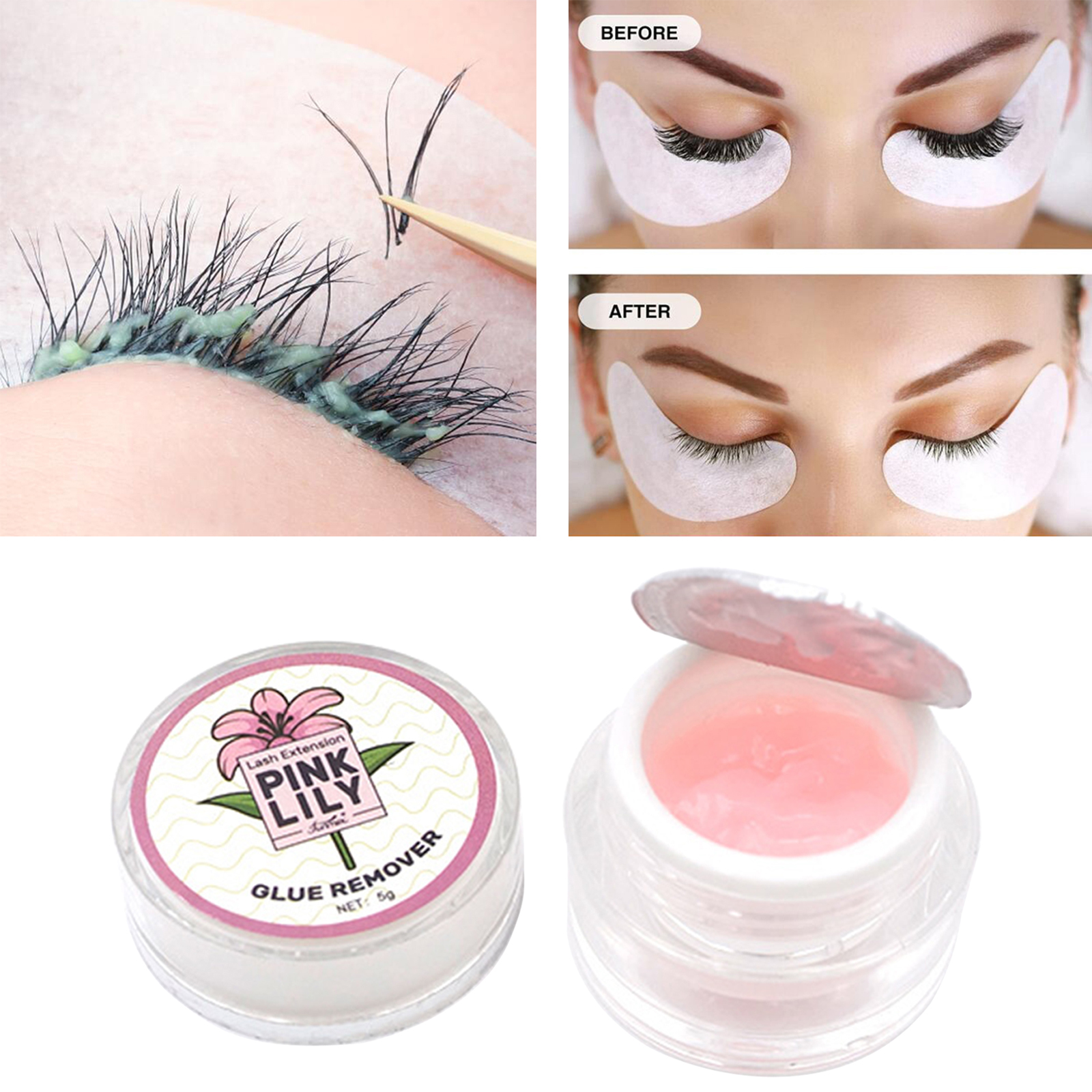 Eyelash Glue Remover Professional Fast Dissolution 5G Fruit Flavour Low Irritation Cream for Lashes Remover Makeup Tools