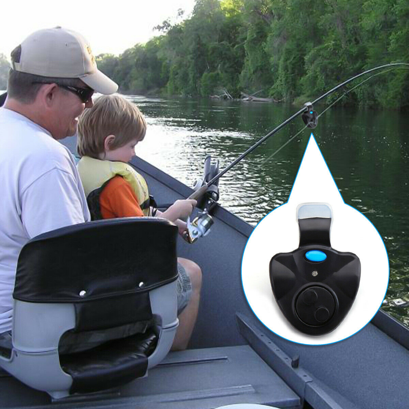 Sensitive Fishing Bite Bell Alarm LED Light Clip-On Fishing Bite Indicator Ring