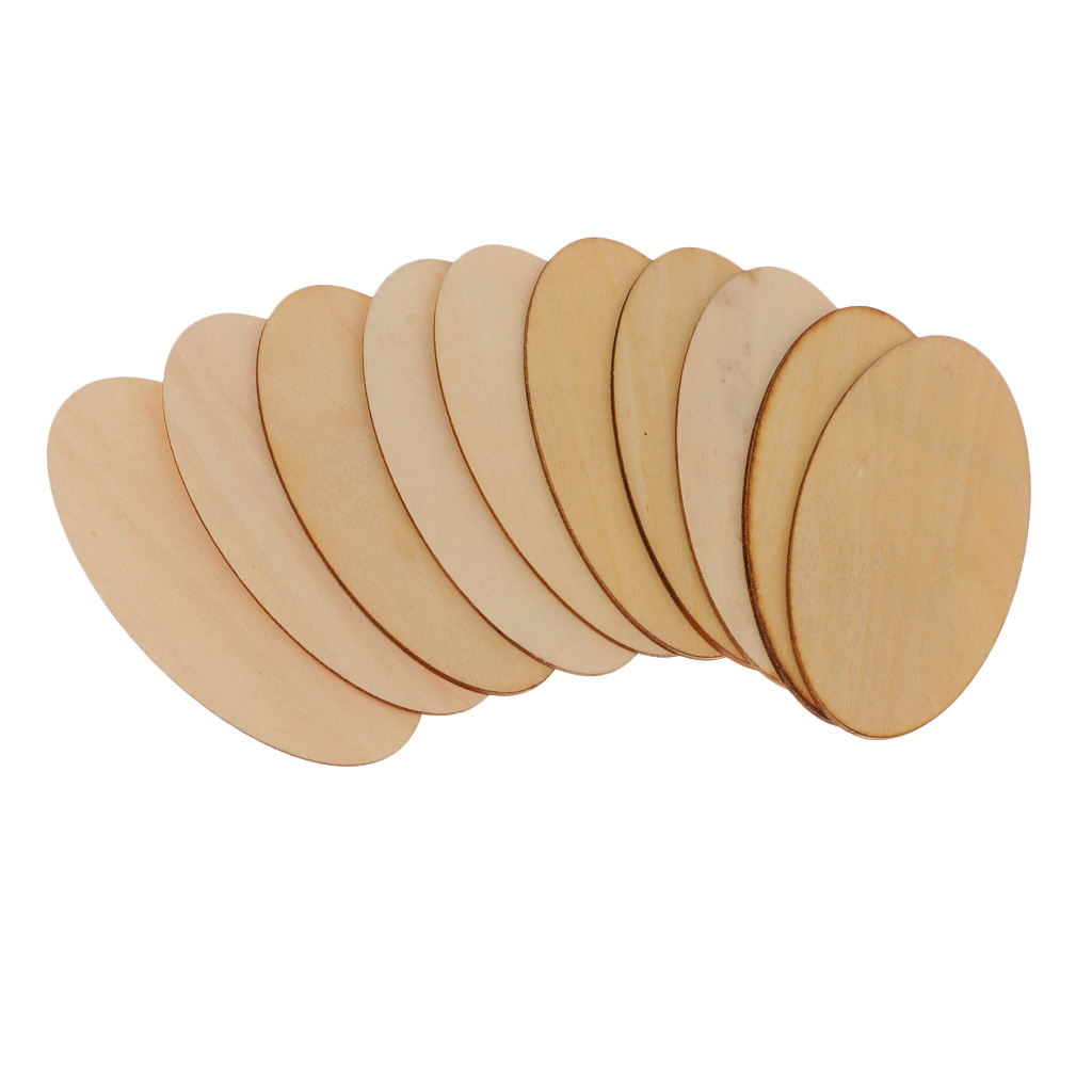 Natural Unfinished Wood Ellipse Cutout Shaped - 1.5 mm Thick Unpainted Wooden Cutouts Pieces DIY Handmade Woodcrafts