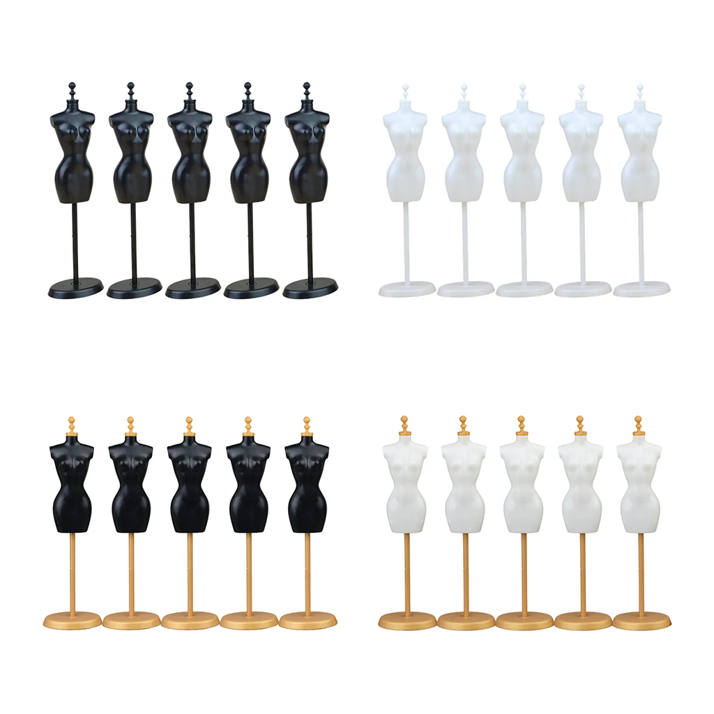 5PCS Dress Form Clothes Gown Display Doll Dress Mannequin Model Stand Holder