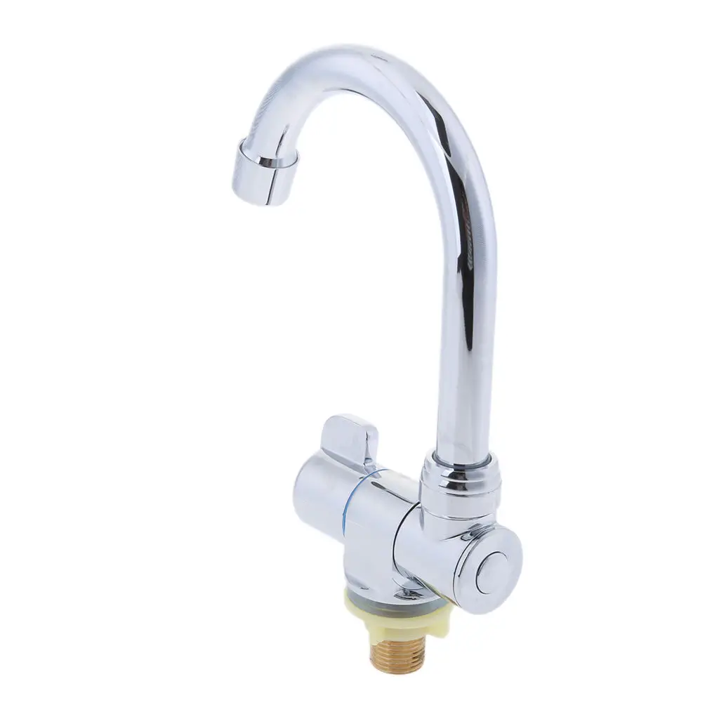 360° Rotation Single Cold Water Kitchen Faucet Tap for Marine Home RV #006 