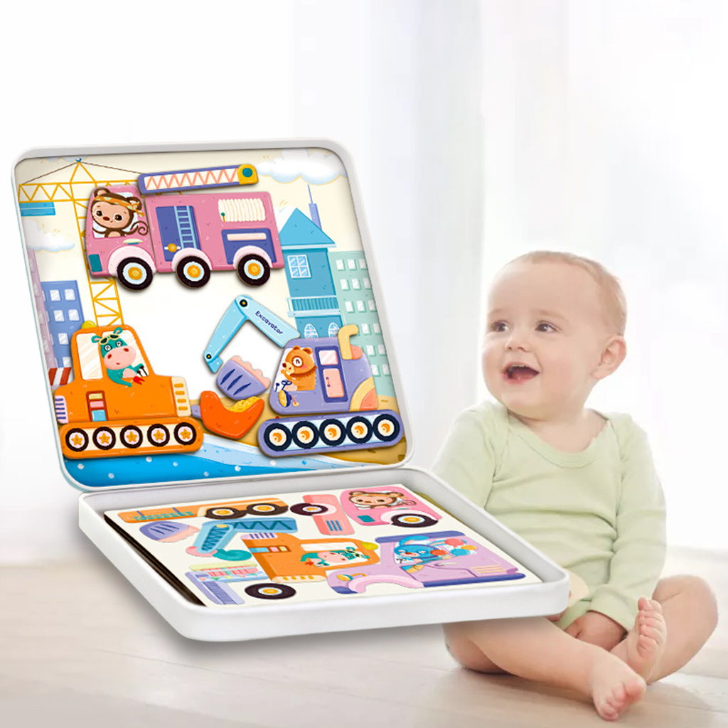 Plastic Magnetic Puzzle Toys Simulated Set for Girls Boys Kids Preschoolers