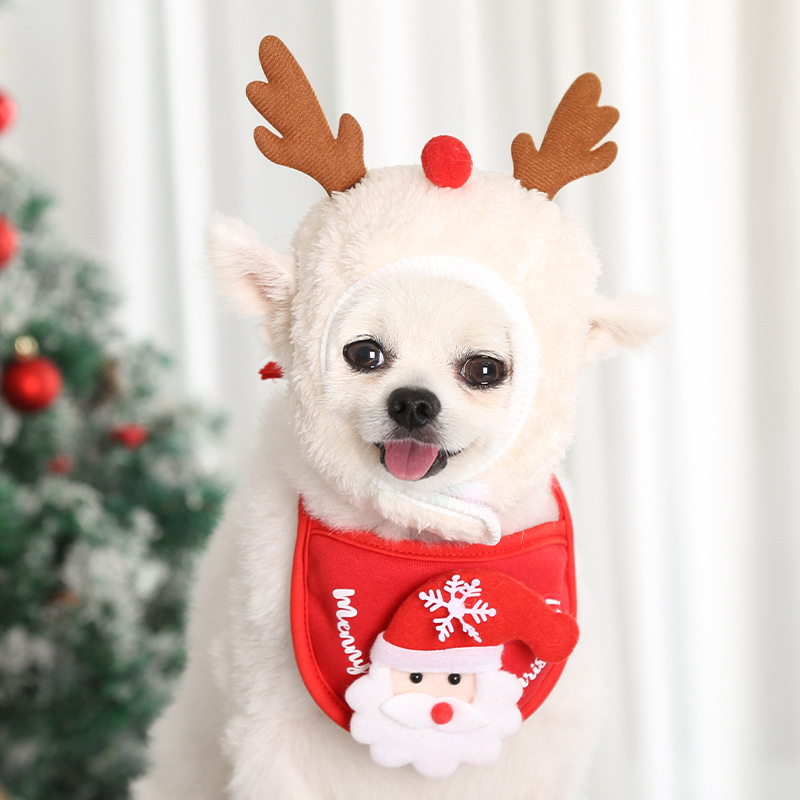 santa hat dog bandana