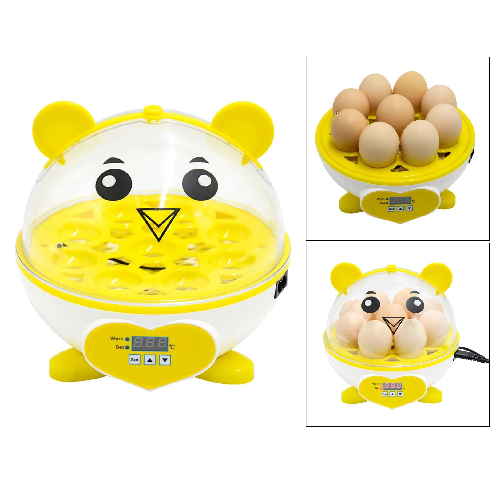 Small Egg Incubator, Automatic Digital Poultry Hatching Machine, Temperature Control & Egg Turner, Mini 9 Egg Incubator Breeder