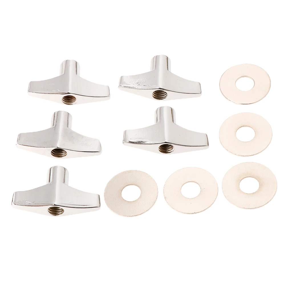 5 Pieces Quick Release Cymbal Stand Wing Nut with Gasket Washer for Drum Set Kit Percussion Parts