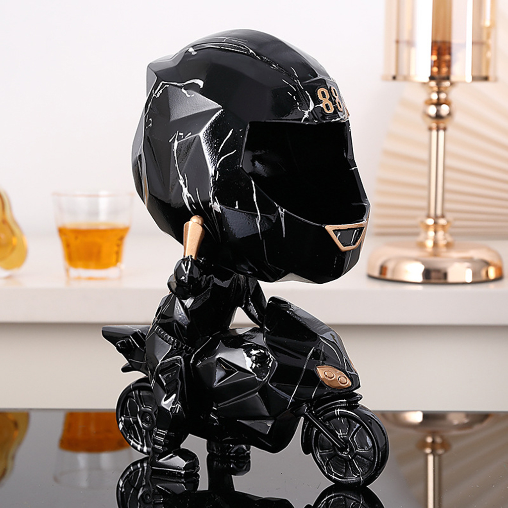 Geometric Motorbike Key Bowl Resin Motorcycle Figurine Storage Holder Desktop Candy Snacks Storage Organizer for Home Decoration