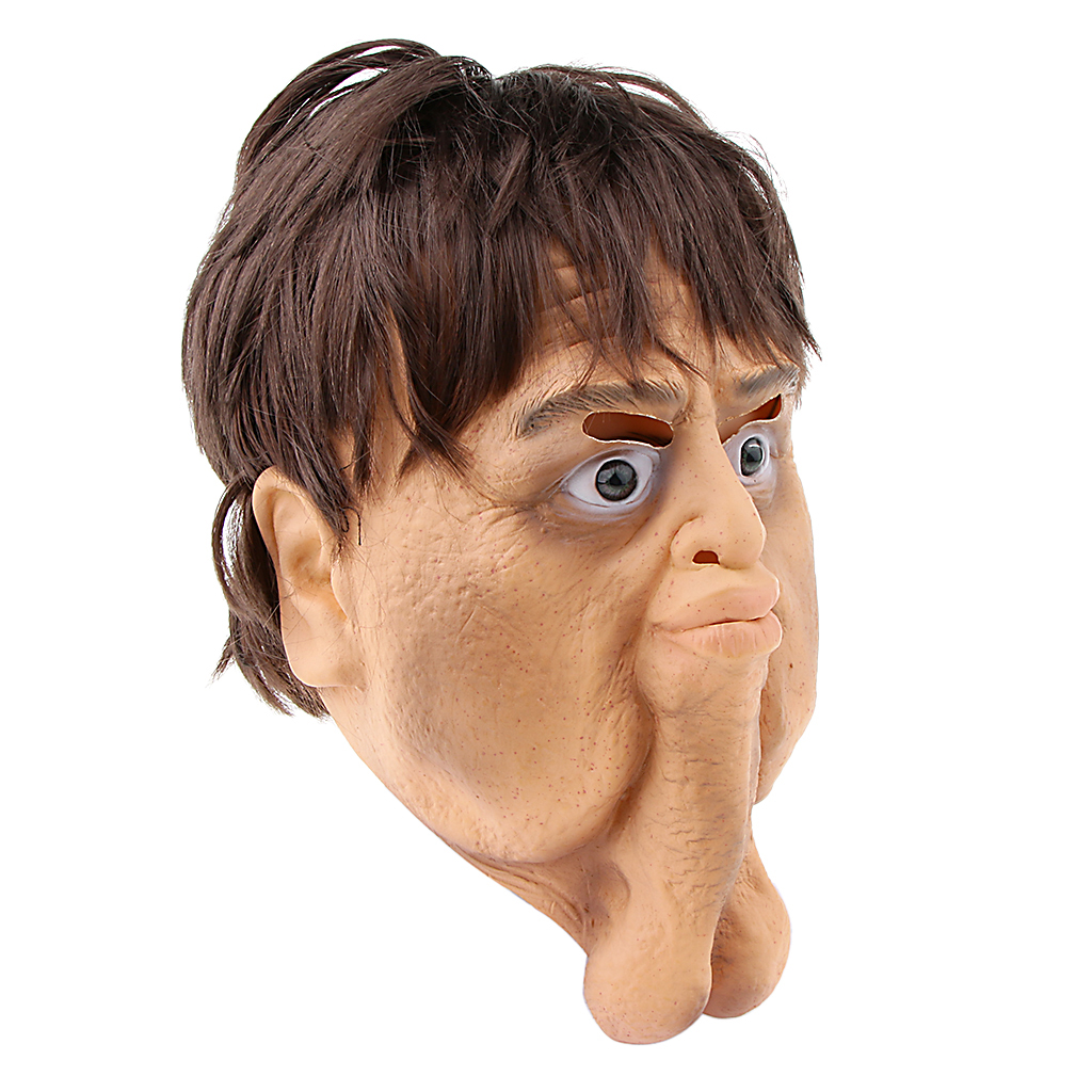 Happy Halloween Dick Head Mask Latex  Cosplay Costume Mask Toy