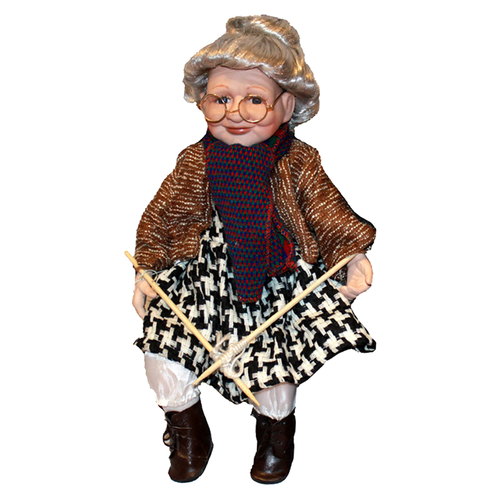 17.72inch Porcelain Doll Beautiful Grandma Miniature Toy for Kids Adult