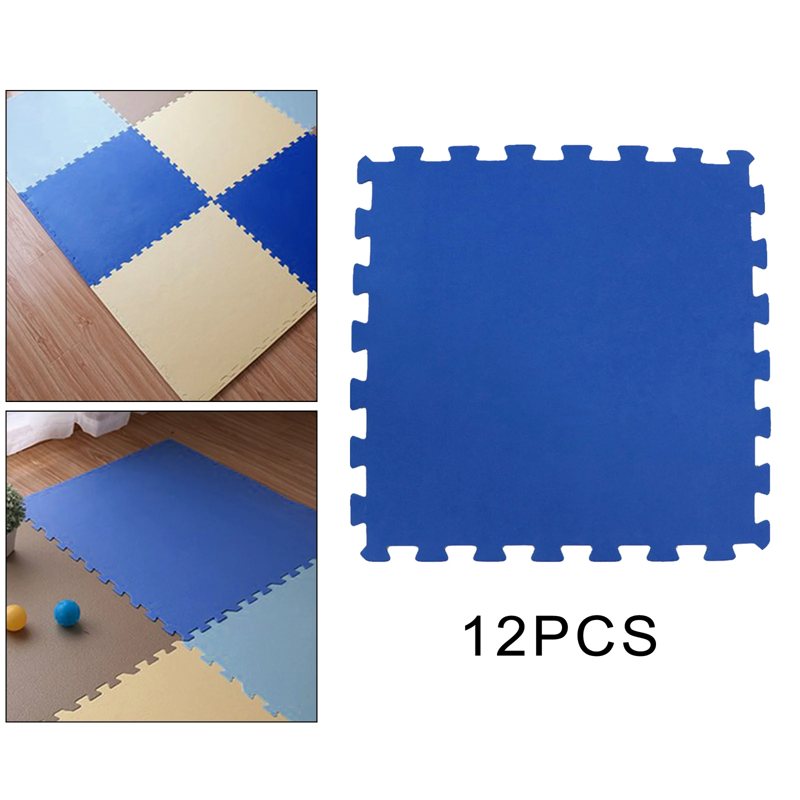 12 Pieces Eva Foam Puzzle Mat Soft Comfortable Padding Tiles for Bedroom