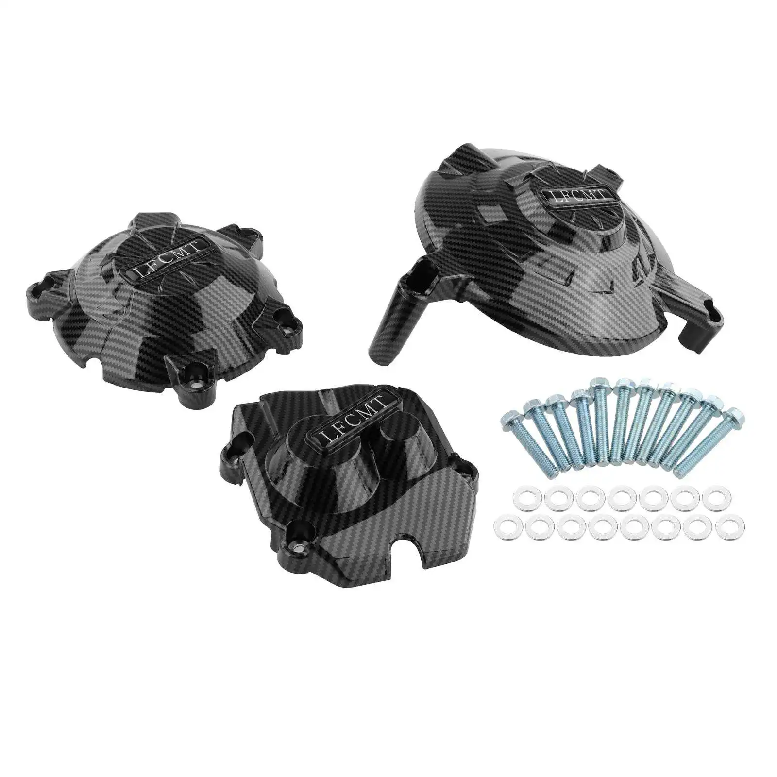 Secondary Engine Protective Covers Set Engine Black Guard Crankcase Protector Cover Fits for Kawasaki Ninja ZX10R 2011-2019