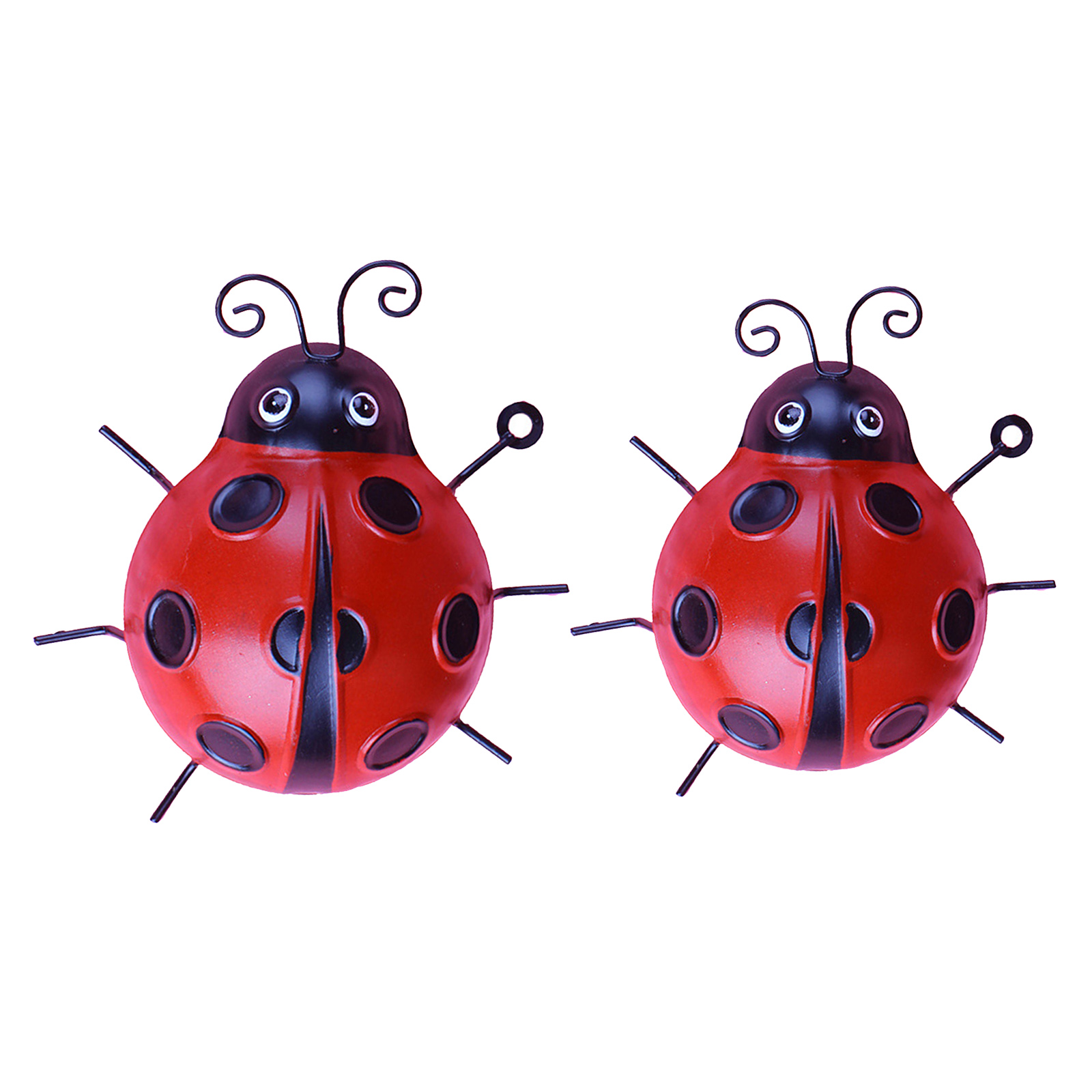 Garden Wall Art Red Ladybugs Outdoor Indoor Wall Sculptures Decorations for Fence Backyard Wall Hanging Decor