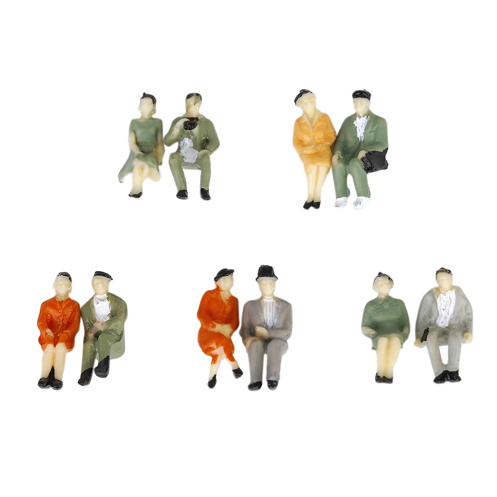 24 Pieces Painted Model Train Seated People Passangers Figures Scale HO 1/87